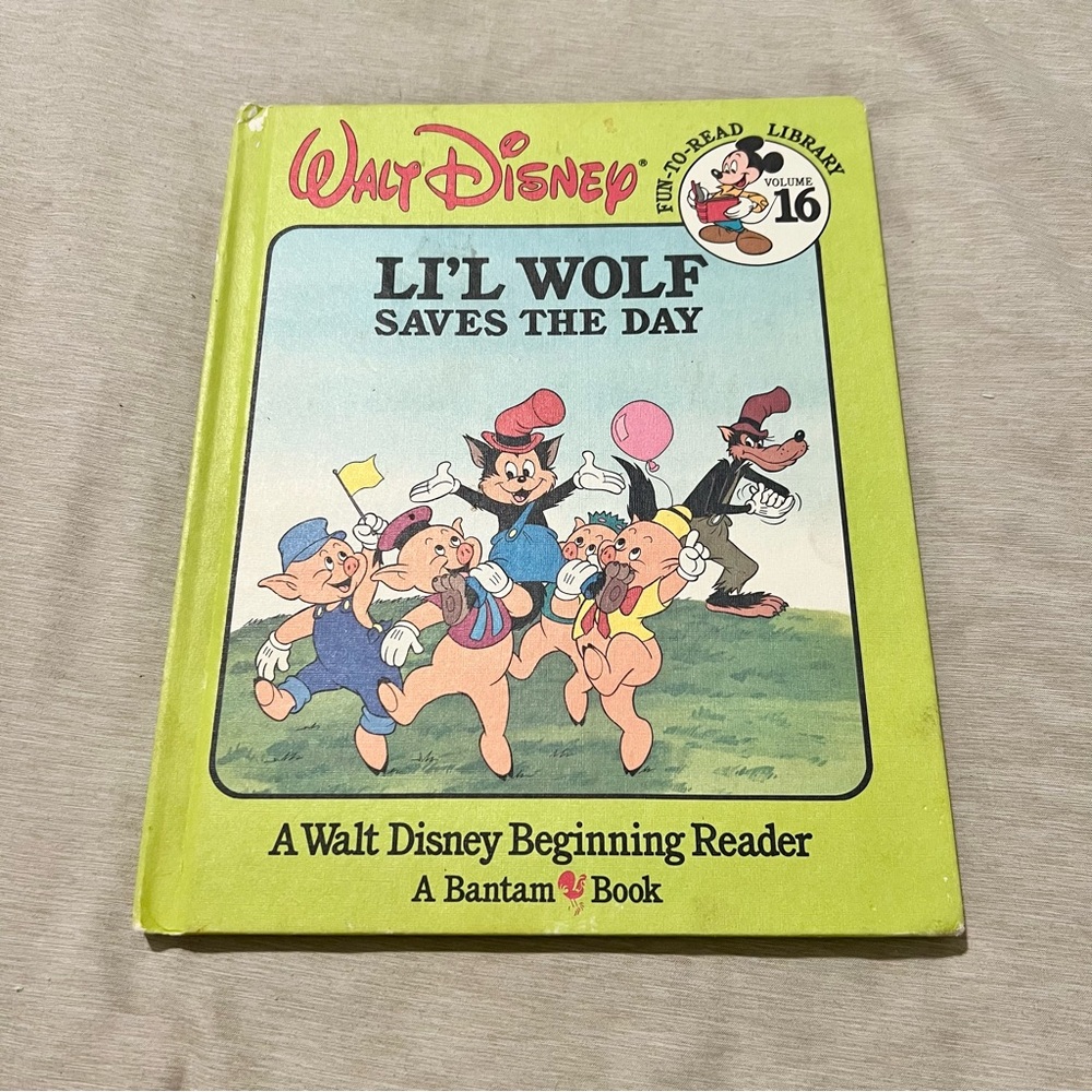 Vintage 1986 Disney‎ Li’l Wolf Saves the Day Book Fun-to-Read Vol 16